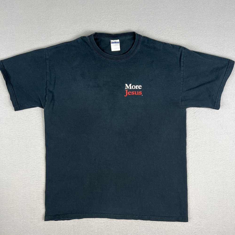 VTG More Jesus T Shirt Fits M Christian Faith Minimalist Graphic Y2K 2000s Faded